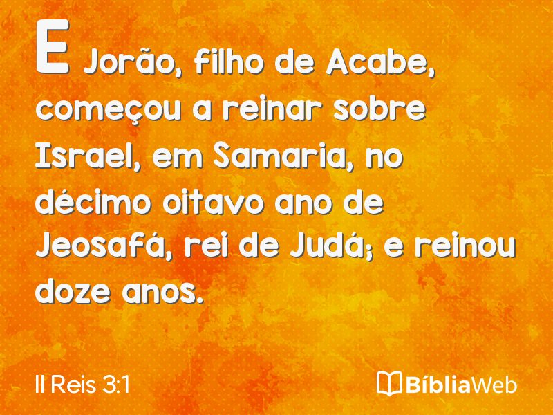 II Reis 3:1 em imagem para compartilhar