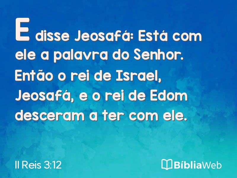 II Reis 3:12 em imagem para compartilhar