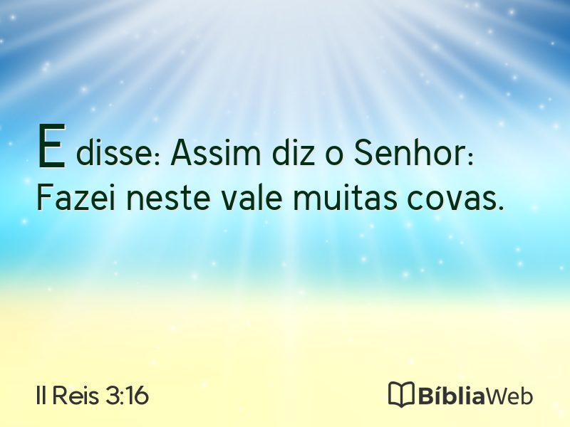 II Reis 3:16 em imagem para compartilhar