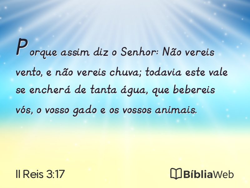 II Reis 3:17 em imagem para compartilhar