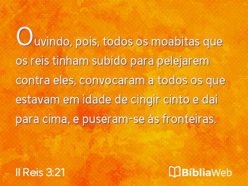 II Reis 3:21 em imagem para compartilhar