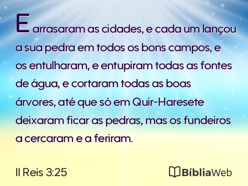 II Reis 3:25 em imagem para compartilhar