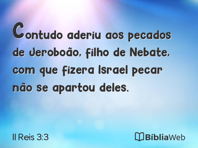 II Reis 3:3 em imagem para compartilhar