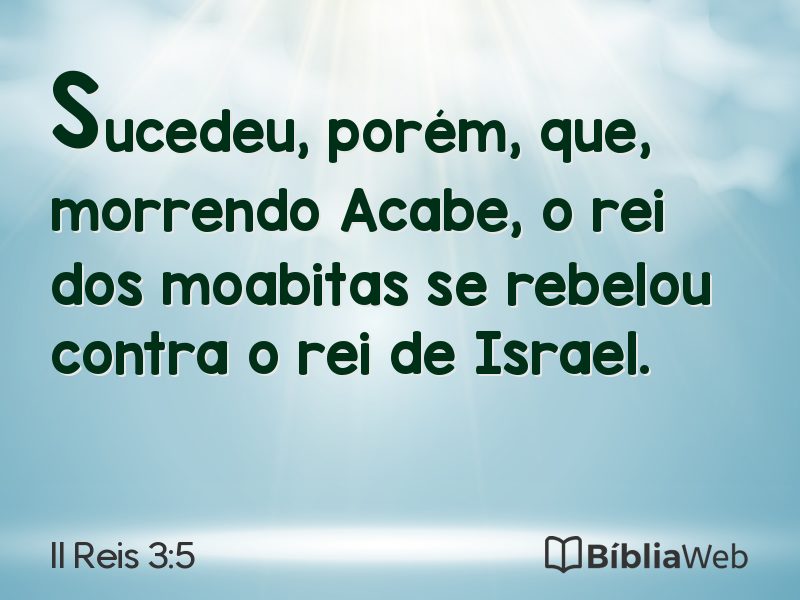 II Reis 3:5 em imagem para compartilhar