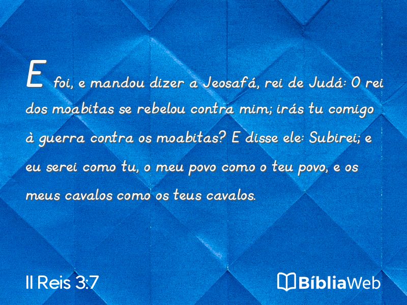 II Reis 3:7 em imagem para compartilhar