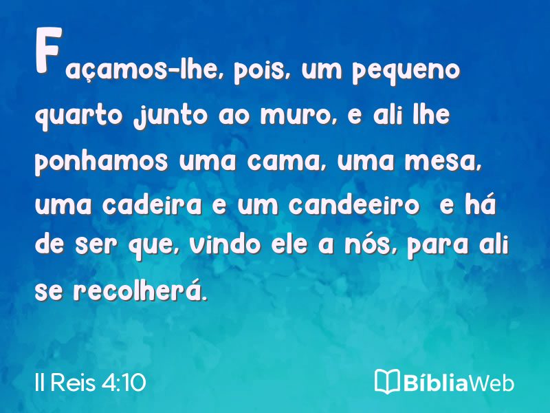 II Reis 4:10 em imagem para compartilhar