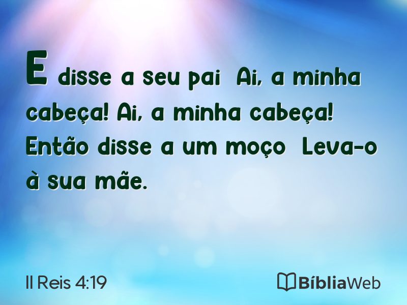 II Reis 4:19 em imagem para compartilhar