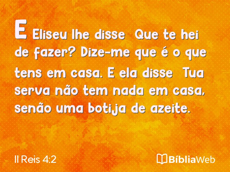 II Reis 4:2 em imagem para compartilhar
