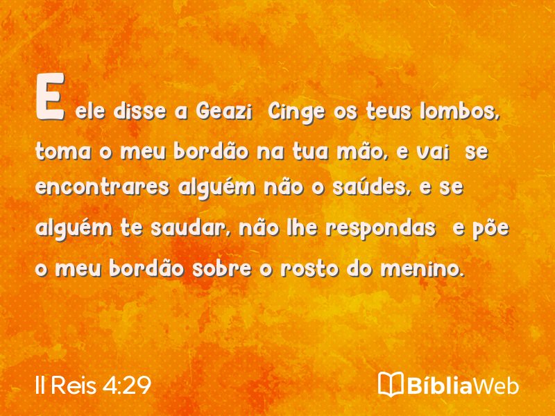 II Reis 4:29 em imagem para compartilhar