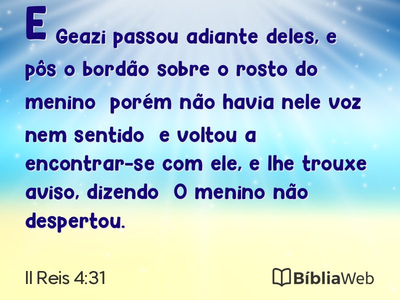 II Reis 4:31 em imagem para compartilhar