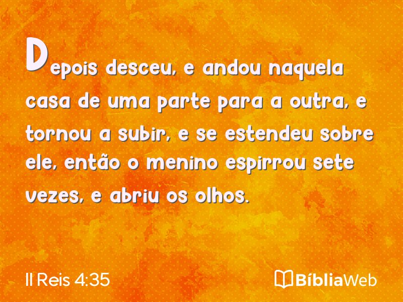 II Reis 4:35 em imagem para compartilhar