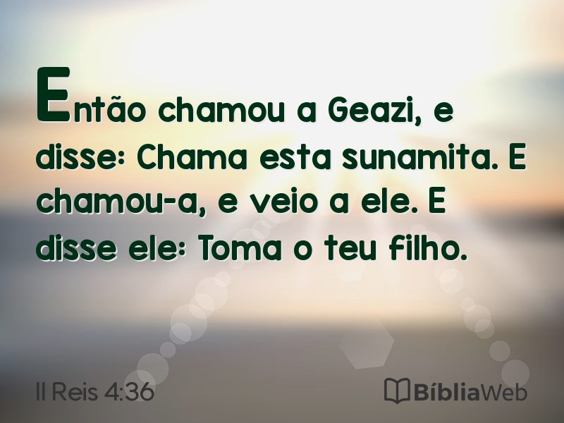 II Reis 4:36 em imagem para compartilhar