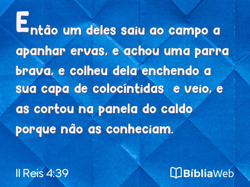 II Reis 4:39 em imagem para compartilhar