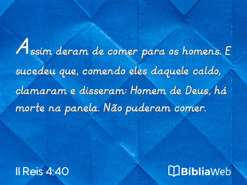II Reis 4:40 em imagem para compartilhar