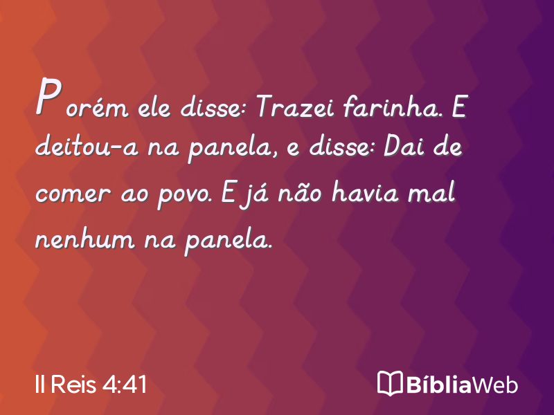 II Reis 4:41 em imagem para compartilhar