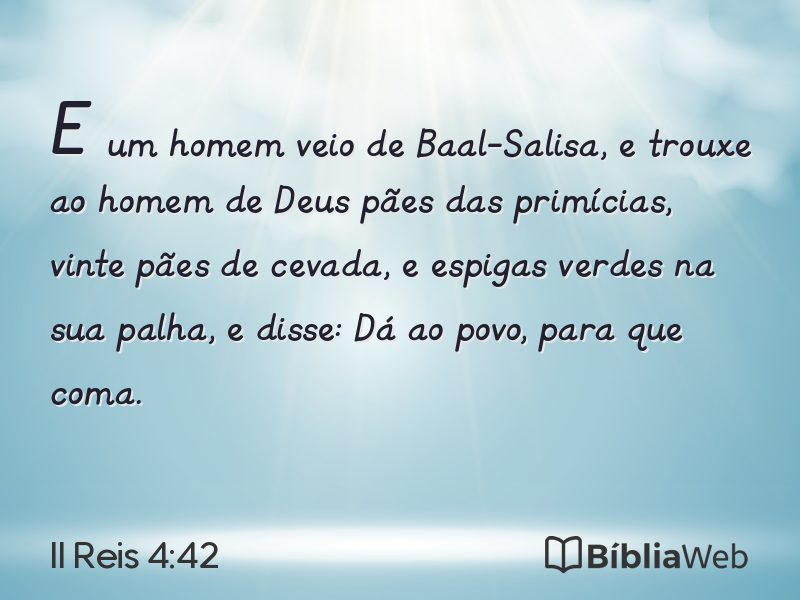 II Reis 4:42 em imagem para compartilhar