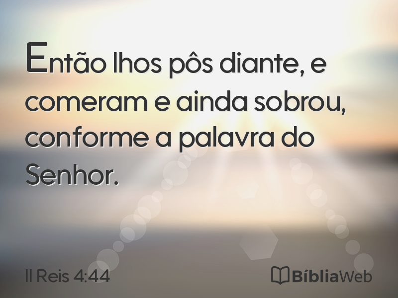 II Reis 4:44 em imagem para compartilhar