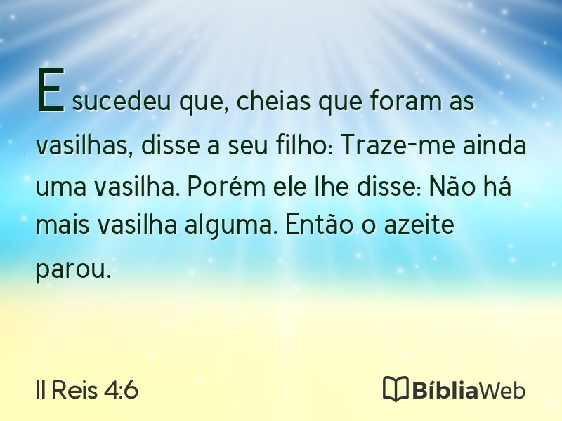 II Reis 4:6 em imagem para compartilhar