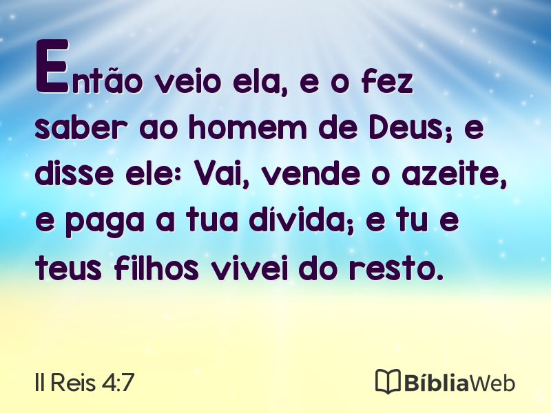 II Reis 4:7 em imagem para compartilhar