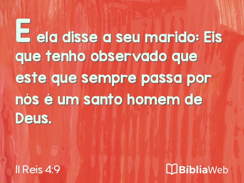 II Reis 4:9 em imagem para compartilhar