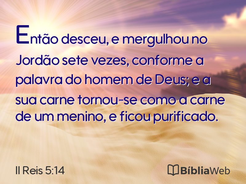 II Reis 5:14 em imagem para compartilhar