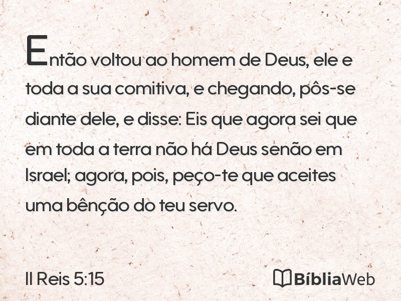 II Reis 5:15 em imagem para compartilhar