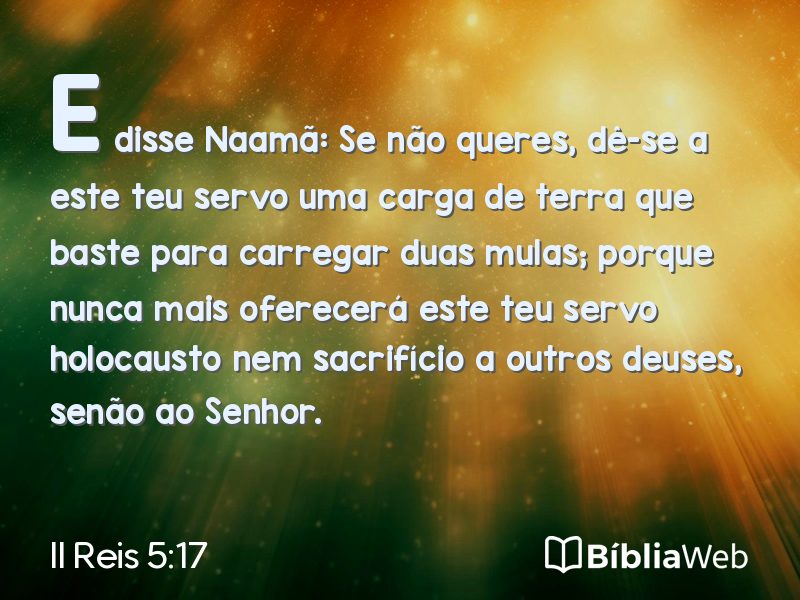 II Reis 5:17 em imagem para compartilhar