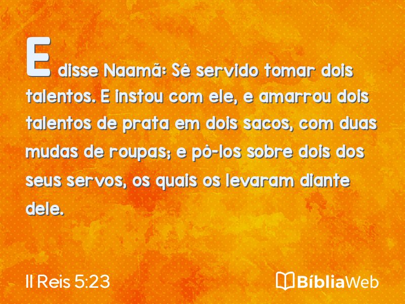 II Reis 5:23 em imagem para compartilhar