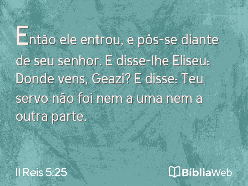 II Reis 5:25 em imagem para compartilhar