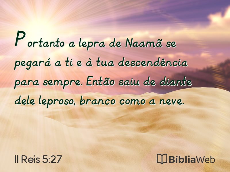 II Reis 5:27 em imagem para compartilhar