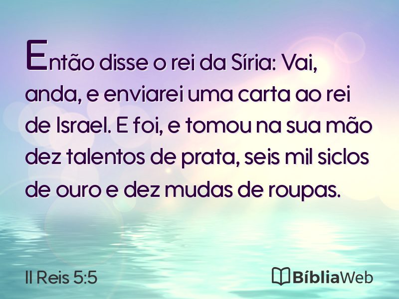 II Reis 5:5 em imagem para compartilhar