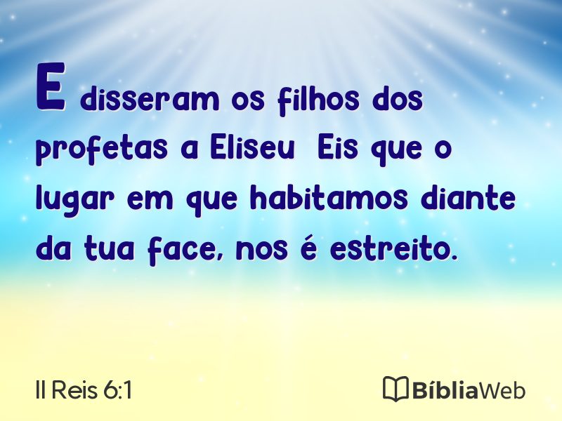 II Reis 6:1 em imagem para compartilhar