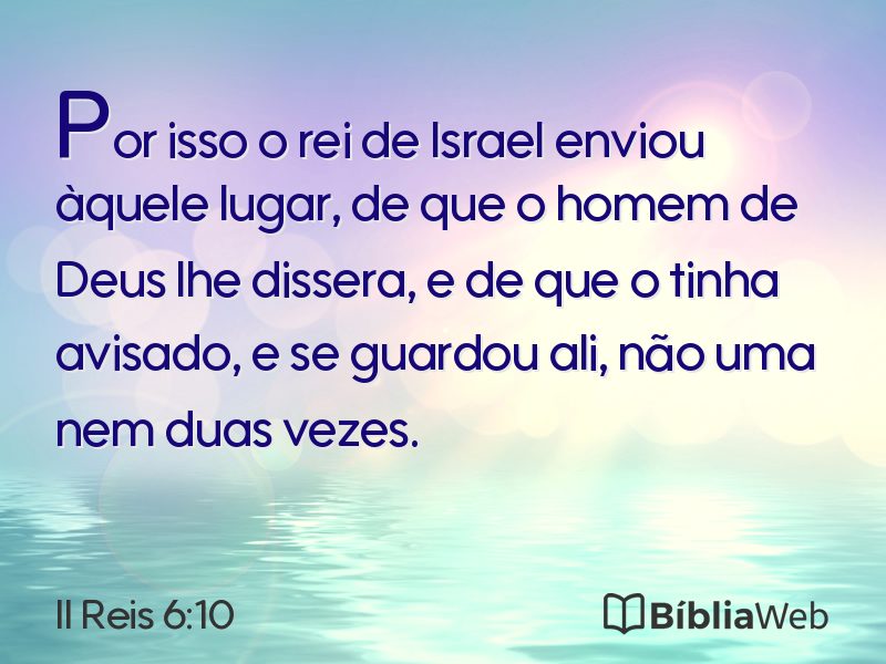 II Reis 6:10 em imagem para compartilhar