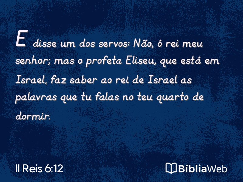 II Reis 6:12 em imagem para compartilhar