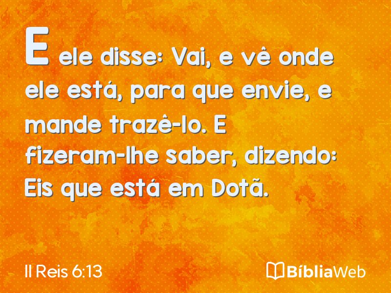 II Reis 6:13 em imagem para compartilhar