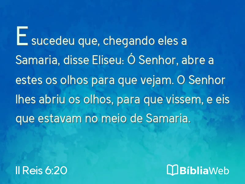 II Reis 6:20 em imagem para compartilhar