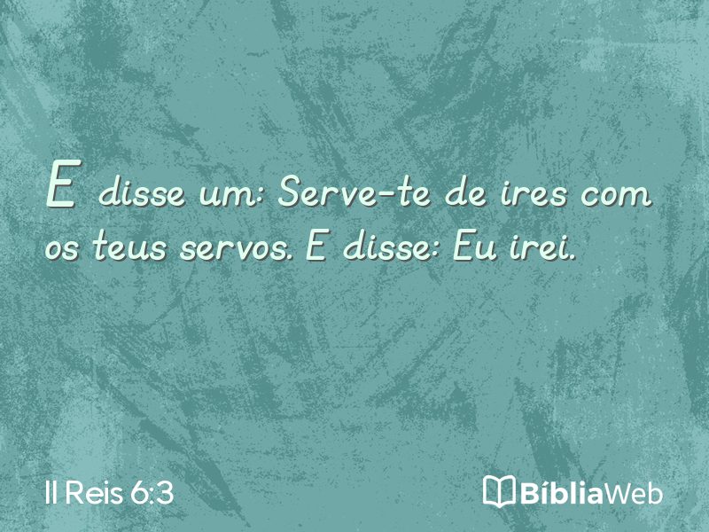 II Reis 6:3 em imagem para compartilhar
