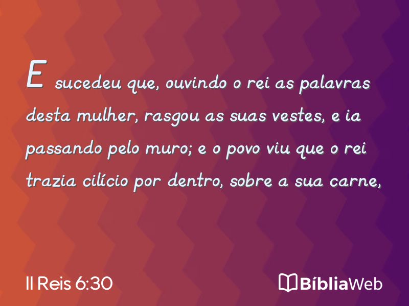 II Reis 6:30 em imagem para compartilhar