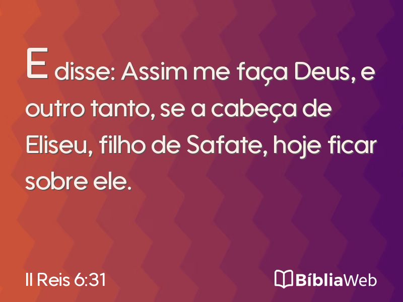 II Reis 6:31 em imagem para compartilhar