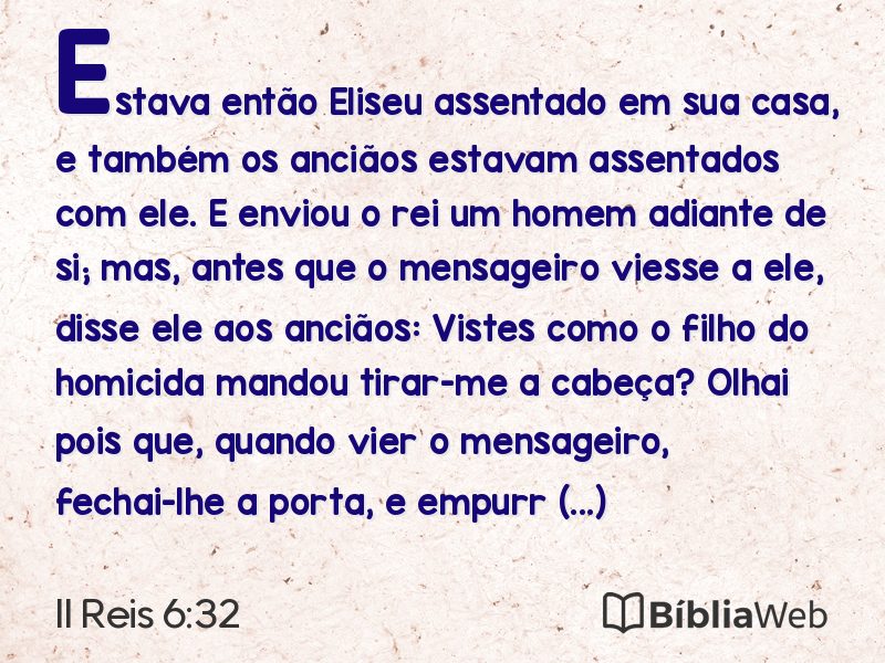 II Reis 6:32 em imagem para compartilhar
