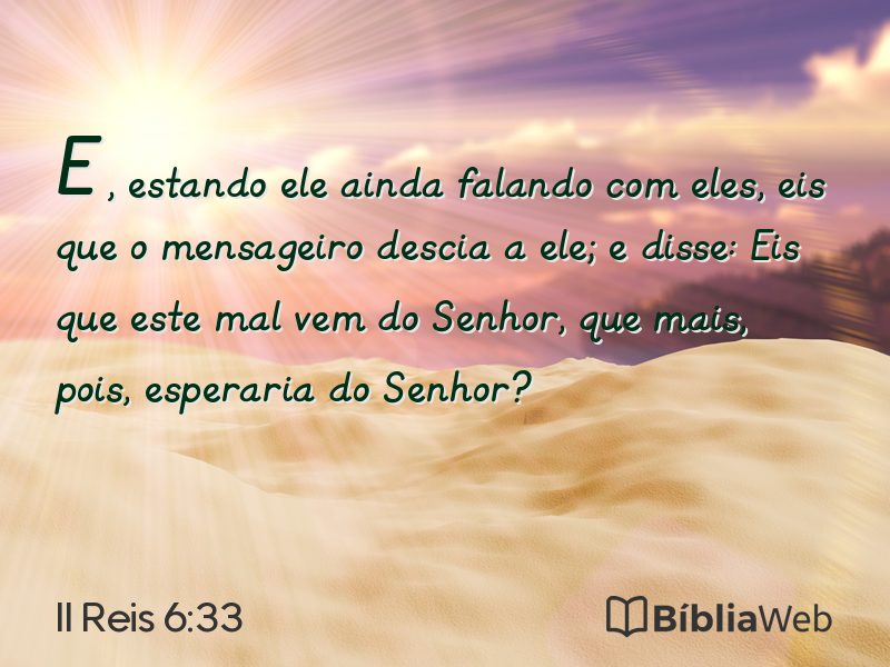II Reis 6:33 em imagem para compartilhar