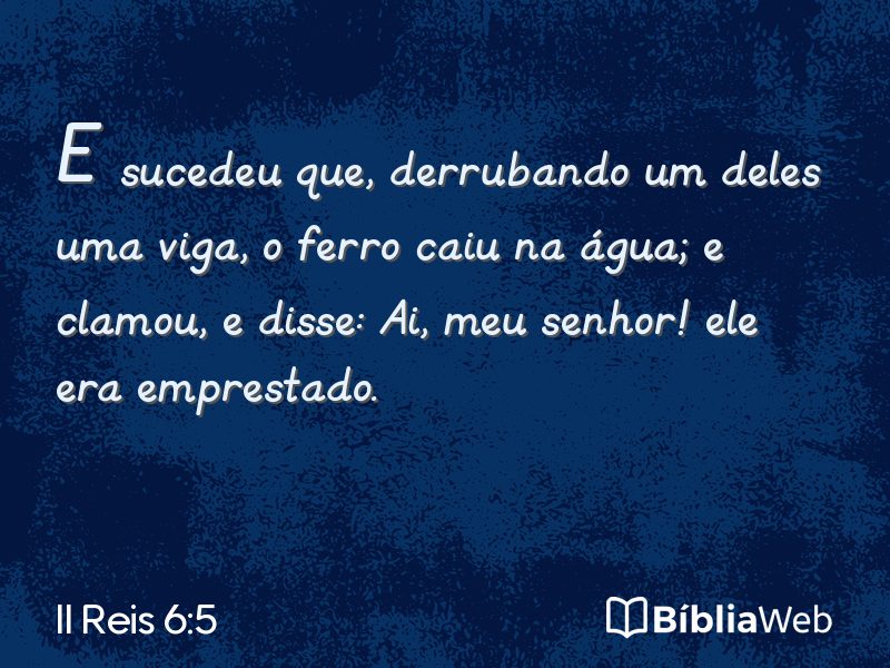II Reis 6:5 em imagem para compartilhar