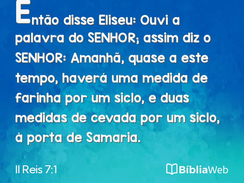 II Reis 7:1 em imagem para compartilhar
