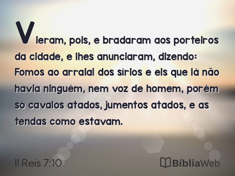 II Reis 7:10 em imagem para compartilhar