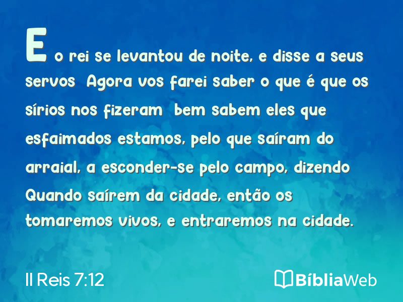 II Reis 7:12 em imagem para compartilhar