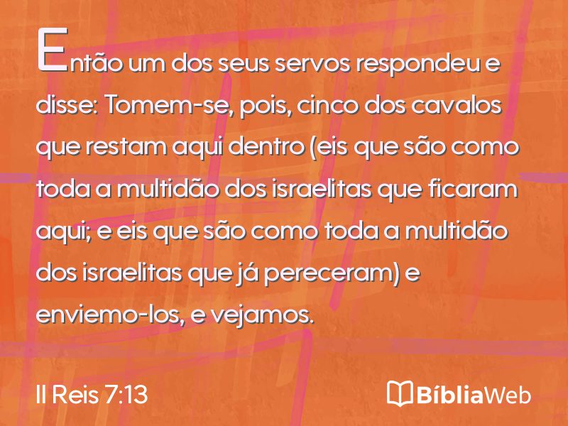 II Reis 7:13 em imagem para compartilhar