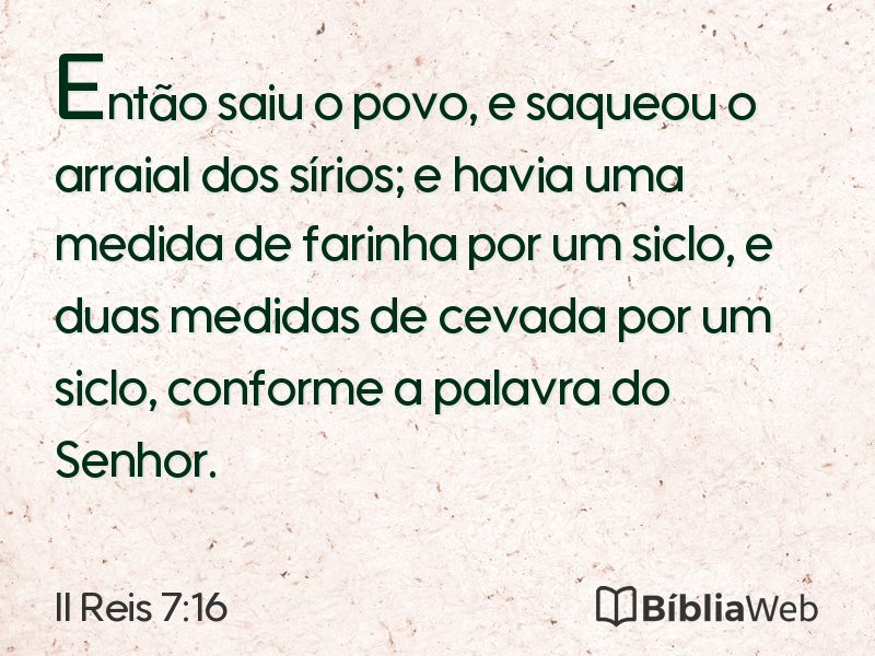 II Reis 7:16 em imagem para compartilhar