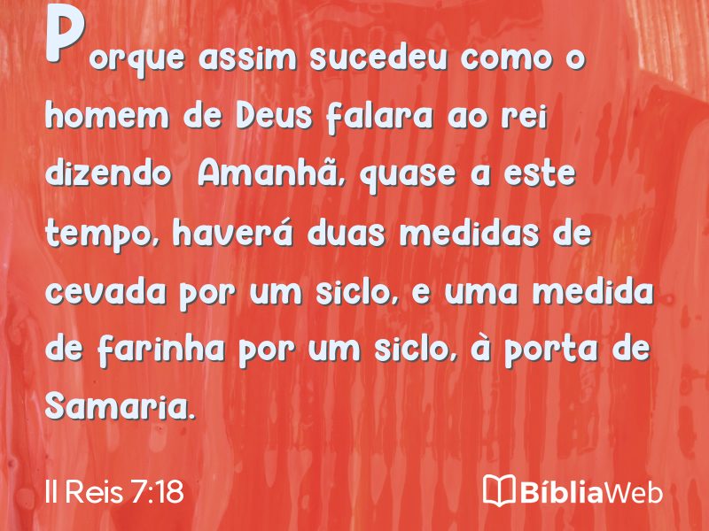 II Reis 7:18 em imagem para compartilhar