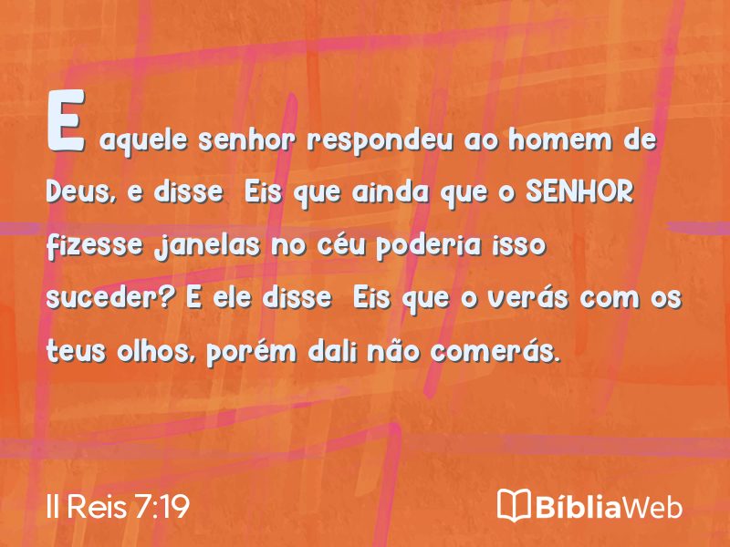II Reis 7:19 em imagem para compartilhar