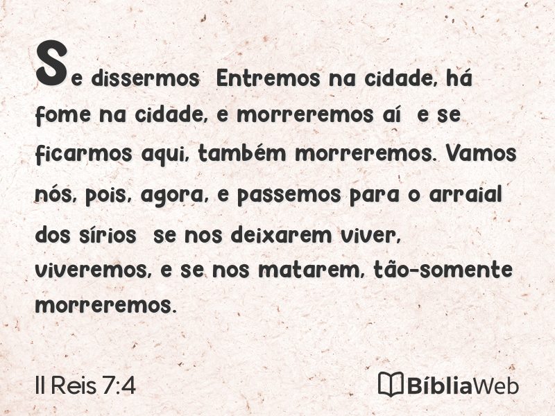 II Reis 7:4 em imagem para compartilhar